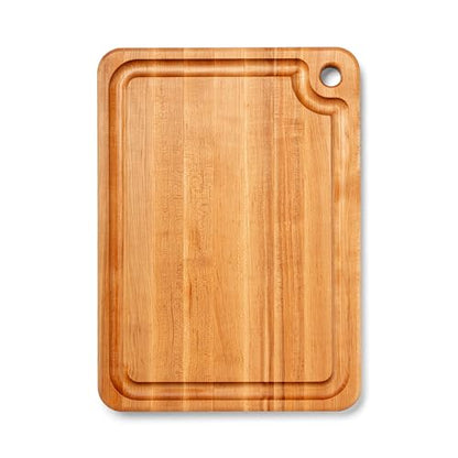 John Boos Prestige Series Rectangular Wooden Maple Cutting Board 22”x16” – 1.25” Thick, 13-lb Reversible Butcher Block with Juice Groove, Edge-Grain & Finger Grip Hole – Made in the USA - size: 22"L x 16"W