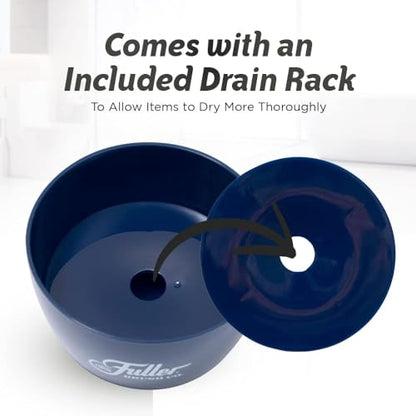 Fuller Brush Handy Holder with Drain Rack – Small Sink Caddy for Organizing Cleaning Sponges & Tools – Removable Drain Tray, Dishwasher Safe – Navy - color: Navy