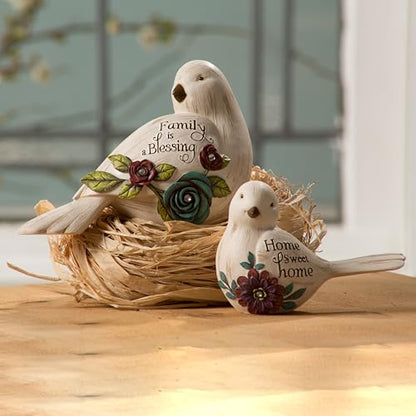 Pavilion Gift Company 41043 Simple Spirits Family Bird Figurine, 4-Inch,Beige