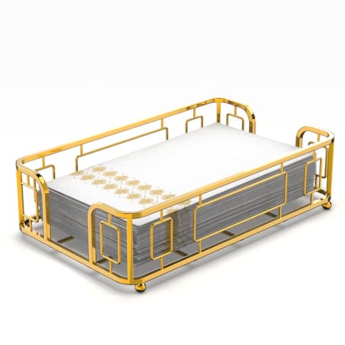 Guest Hand Towel Holder Tray for Bathroom Countertop, Gold Metal | Guest Bathroom, Powder Room & Vanity Use - color: I - Matt Gold Guest Towel Holder Tray, size: Guest Towel Holder