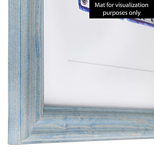 ArtToFrames 18x18 inch Deep Periwinkle Barnwood Frame Wood Picture Frame, 2WOM0066-56673-YBLU-18x18