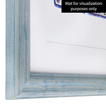 ArtToFrames 18x18 inch Deep Periwinkle Barnwood Frame Wood Picture Frame, 2WOM0066-56673-YBLU-18x18