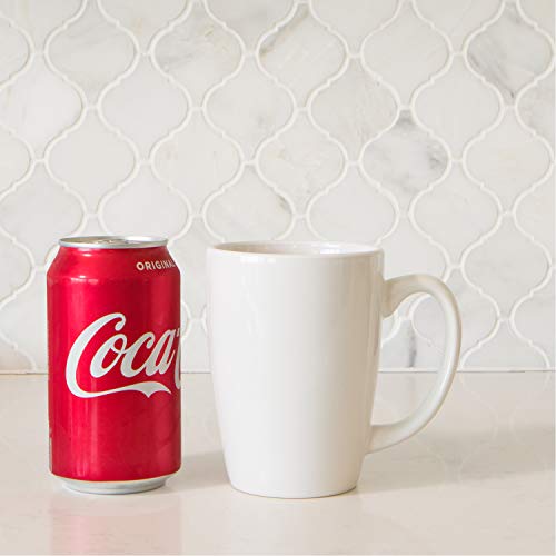 Serami White Coffee Mugs with Large Handles and 14oz Capacity, Set of 4