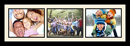 ArtToFrames Collage Photo Frame Single Mat with 3-8x10 Openings and Satin Black Frame. - color: 3 - 8x10 - (2360)