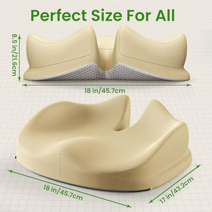 Benazcap Large Seat Cushion for Office Chair, Beige | Memory Foam - color: Yellow