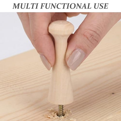 14pcs Wood Peg Wall Hooks for Hanging Clothes and Towels, DIY Painting Unfinished Spiral Screw Mount Wooden Hooks, Natural Looking Minimal Style for Bedrooms and Entryways