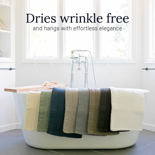 GILDEN TREE Waffle Towel Set Quick Dry Thin | 2 Bath Towels | 2 Hand Towels | 2 Washcloths, Modern Style (Sage Grey) - color: Sage Grey, size: Bath Towel Set