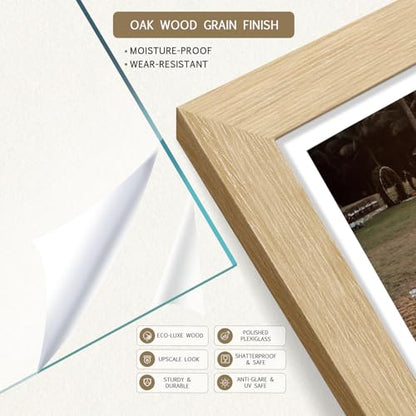 24x36 Poster Frame 3 Pack - Light Oak, Natural Wood Grain Picture Frame, Suitable for Photos, Puzzles, Paintings & Maps, Wall Hanging - color: Oak, size: 24 X 36, style: 3 Pack