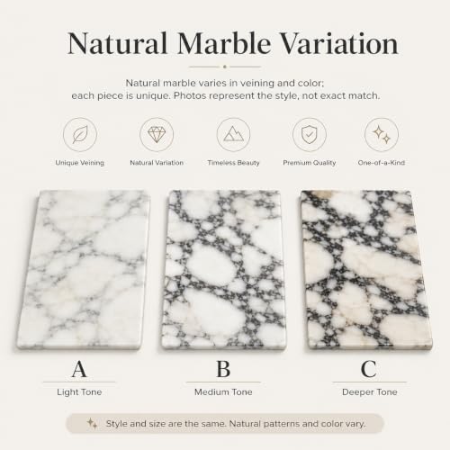 Calacatta Viola Marble Vanity Tray, 12 x 6 Inch | Natural marble for perfume, soap dispensers, jewelry, keys and candles; flat rimless 11.8 x 5.9 in tray, one piece included. - color: Slap 30x15cm