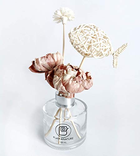 10 Rare Natural Pink Peony 1.5" Sola Flower Reed Diffuser for Home Fragrance Oil