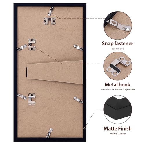 Fixwal 8x16 Collage Picture Frame, Holds Three 5x7 Photos, PVC | Shatter Resistant Plastic Cover, Wall or Tabletop Decor - size: 8x16（3-5x7）