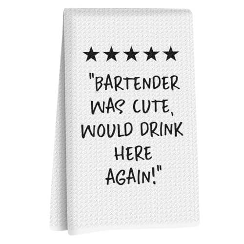 Bartender Gifts Dish Towels Shaker Bartenders Hand Tea Towel Gift for Man | Funny Dish Towel for Kitchen Bathroom Decor, Towel for Kitchen Bar Cart Decor, Christmas Birthday Decor, Housewarming Gift - color: Bartender Gift