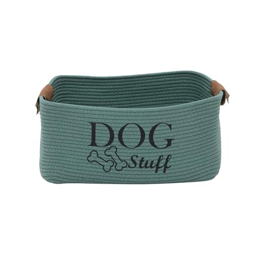 Morezi Dog Toy Basket Storage Large Bin Pet Puppy Toy Box in Cotton Rope Perfect for Organizing Pet Toys Blankets Leashes Clothing Doggie Stuff - Green - color: Green