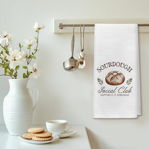 Funny Baker Gifts Kitchen Baking Towels, Gifts for Sourdough Baking Lovers, Happiness is Homemade Hand Dish Towels for Kitchen, 16x24 Inch - color: Bake Kitchen Towels-2