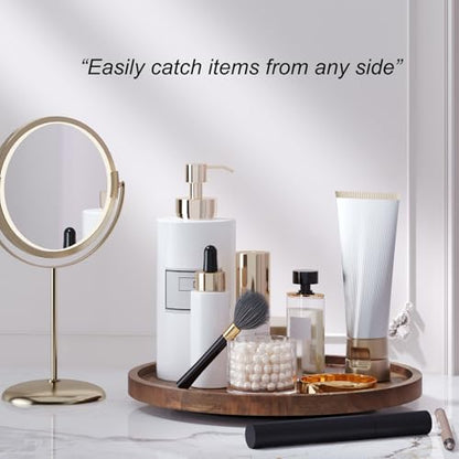 VERTORGAN Lazy Susan Bamboo Organizer for Kitchen,Cabinet(Medium) | 360 Rotating Turntable,Spice Rack,Serving Tray,Pantry Vanity Organizer,Countertop Space-Saver - size: 9.8in
