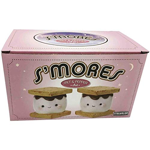 Streamline Imagined Marshmallow Smores Salt and Pepper Shaker Set Ceramic - style: Marshmallow S'mores