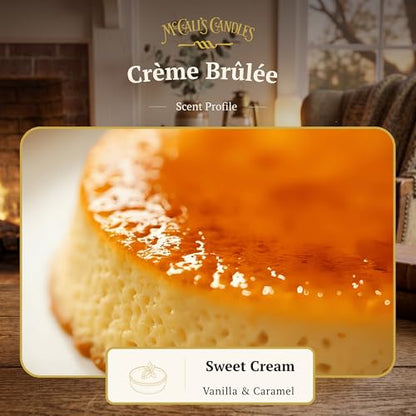 McCall’s Candles | Creme Brulee | Reed Diffuser Gift Set | USA-Poured Fragrance Oil | Vintage Reed Garden with Amber Glass Bottle | Rich Custard Topped with caramelized Sugar.