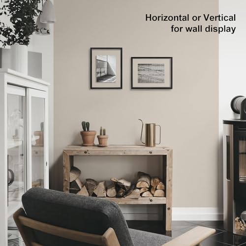Egofine 8.5x11 Floating Frames Set of 2, Double Plexiglass Picture Frame, Made of Solid Wood Display Any Size Photo up to 8.5x11, Wall Mount or Tabletop Standing, Faded Black - color: Faded Black, size: 8.5x11