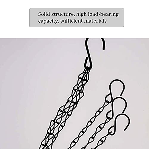 OUKEYI 6 Pcs Hanging Chain, Heavy Duty 15.7 Inch Hanging Flower Basket Galvanized Replacement Chain -3Point Garden Plant Hanger for Outdoor Bird Feeders, Planters and Lanterns (Black) ¡­
