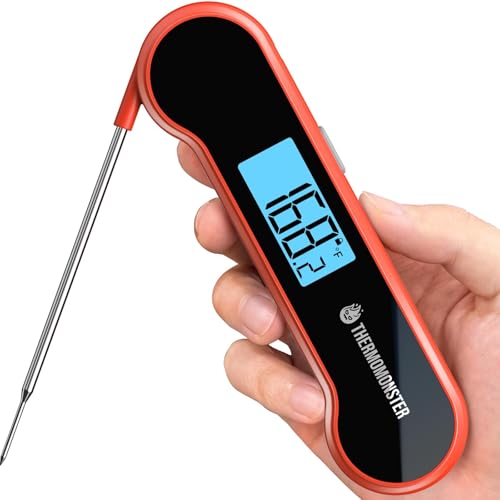 0.5 Sec Instant Read Meat Thermometer Digital for Cooking, Red | NIST ±0.5℉ Precision Food Thermometer, Kitchen Gadgets for Oven Grill Candy BBQ Accessories, Gifts for Him Dad Men Birthday - color: Red