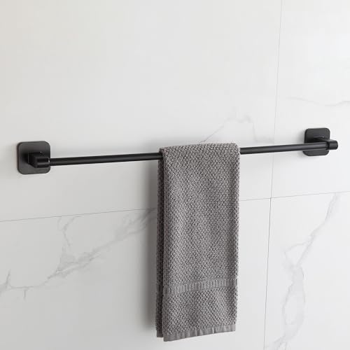 4 Pieces Bathroom Hardware Set, 24 inch Towel Bar, Towel Racks, Robe Towel Hooks, Toilet Paper Holder Wall Mounted Or Self-Adhesive,Stainless Steel and Plastic Bathroom Accessories Kit(Gray) - color: Gray