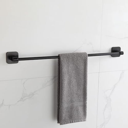 4 Pieces Bathroom Hardware Set, 24 inch Towel Bar, Towel Racks, Robe Towel Hooks, Toilet Paper Holder Wall Mounted Or Self-Adhesive,Stainless Steel and Plastic Bathroom Accessories Kit(Gray) - color: Gray