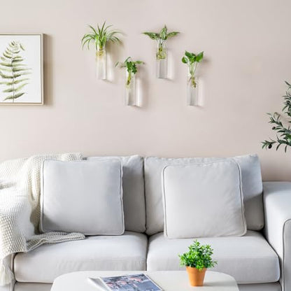 Mkono Propagation Station Wall Planter Hanging Glass Tubes Flower Vase Set