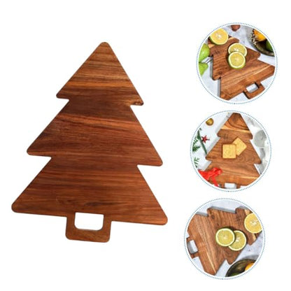 Christmas Tree Shaped Wooden Cutting Board Multifunctional Charcuterie Platter for Cheese Bread Cake and Appetizers Holiday Kitchen Decor