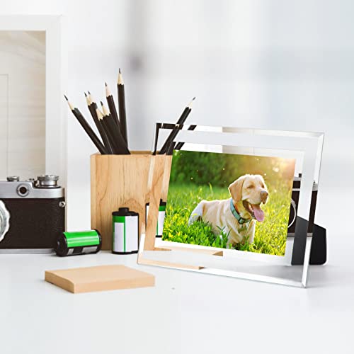 Hoikwo Bulk 5x7 Picture Frames, 12 Packs Silver Photo Frames 5 by 7, Glass Wedding Frames 5x7, Clear Mirror Wedding Photo Frames, Only for Tabletop Display Vertically or Horizontally - size: 5x7-12 Frames