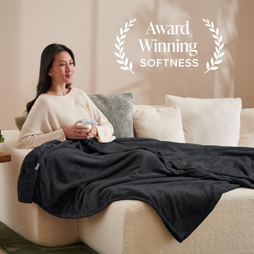 Bare Home Fleece Blanket Luxury Microplush (Full/Queen, Black) | Ultra-Soft Lightweight Blanket for Bed, Sofa, and Couch, Cozy & Warm Blanket - color: 05 - Black, size: Full/Queen