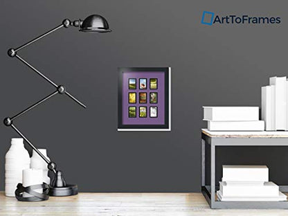 ArtToFrames Collage Photo Frame Double Mat with 9-2x3 Openings with Satin Black Frame and Grape mat. - color: Grape, size: 9 - 2x3