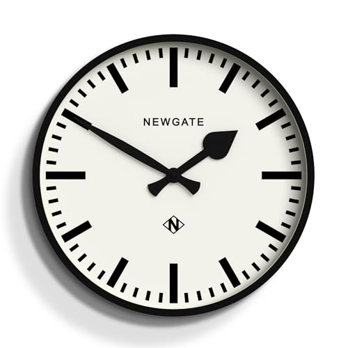 NEWGATE® Number Three Railway wall Clock | Retro Inspired Modern Station Clock | 15" | Black | Marker dial | Mid-Century Style for Kitchen, Living Room or Office - color: Matt Black