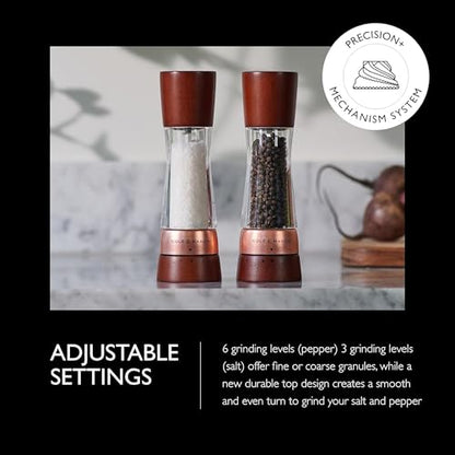 Cole & Mason Derwent Salt & Pepper Mill Gift Set - Salt & Pepper Shaker & Grinder with Adjustable Coarseness - Gourmet Precision Mill Set - Stainless Steel & Acrylic Grinders - Rose Gold - color: Rose Gold