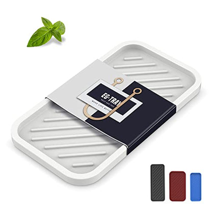 Silicone Sponge Holder-Large Thick Durable 10" Sink Organizer Tray-Kitchen | Thick Durable Sponge Caddy, Large Sink Tray, Dish Soap & Scouring Pad Holder, Countertop Drip Tray, Easy Clean, Rust-Proof - color: C-wh, size: 10x5.1inch