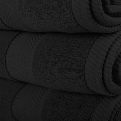 Monogrammed Bath, Hand, Washcloth Cotton Towel Set, Personalized Gift 3Pc-J - color: Black & Gold, size: Initial J