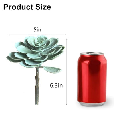 2Pcs Artificial Succulent Plants, Lotus Flower Realistic Fake Succulents, Blue Green - color: Blue Green