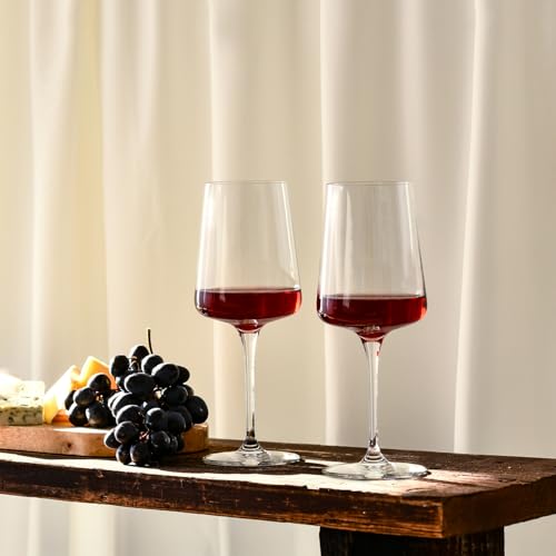 KROSNO Red Wine Glasses Set of 6, 16.9 oz, Infinity Collection | Wine Tumbler with Stem, Lead-Free Crystal Glassware, Drinking Glasses, Elegant Cups, Home & Restaurant, Dishwasher Safe - size: Red Wine 500 ml (Set of 6)