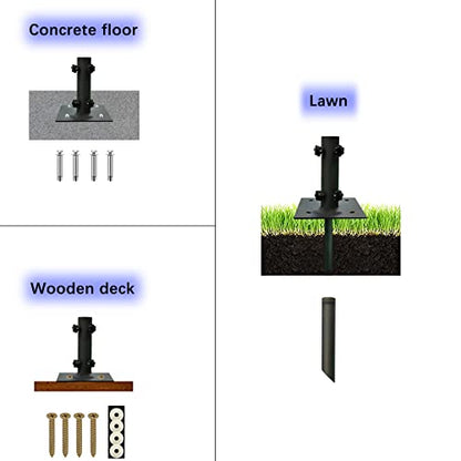 Umbrella Base for Φ1.2''-Φ2.2'' Pole, Patio Umbrella Stand Outdoor | Lawn Design with Ground Spike Fixing, Table Steel Umbrella Base for Multiple Scenes, Garden/Deck/Porch ﻿ ﻿ ﻿ ﻿ ﻿ - size: 1pack