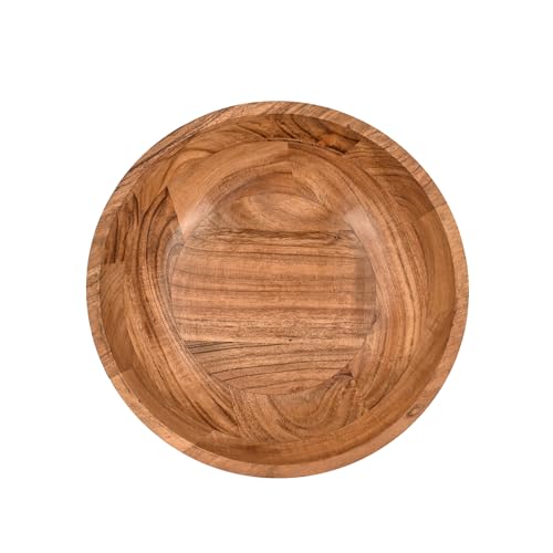 Decorative Bowl Round Rustic Centerpiece Bowl for Home Decor, Dining Table, Parties, Weddings, Floral Arrangements & More (9" X 9" X 4")