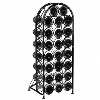 23 Bottles Arched Freestanding Floor Metal Wine Rack Wine Bottle Holders Stands, Black - color: Black, size: 23 Bottles