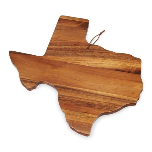 Twine Texas-Shaped Acacia Wood Cheese Board - Durable Cheese, Charcuterie and Serving Platter with Hanging Loop, Perfect for Entertaining and Kitchen Décor, Texas Cutting Board, Set of 1 - style: Texas Cheese Board