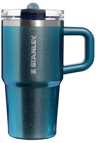STANLEY Quencher ProTour Flipstraw Tumbler, 14 oz, Ponderosa Shimmer | Built-In Straw & Handle | Cupholder Compatible for Travel | Leakproof Insulated Stainless Steel Cup | BPA-Free - color: Ponderosa Shimmer, size: 14 Ounces