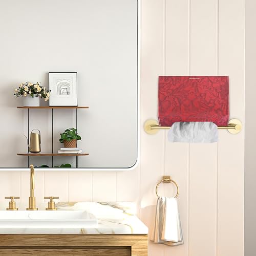 Leather Cover for Disposable Paper Hand Towel Box, Compatible with Kleenex Paper Hand Towel(1-Carved Dark Red) - color: 1-carved Dark Red