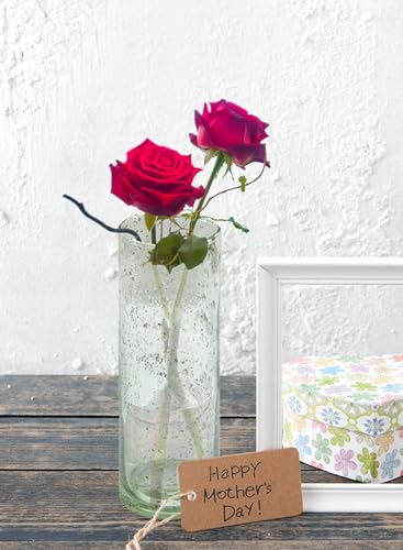 Serene Spaces Living 7" Speckled Green Glass Bud Vases, Tall & Slender Floral Vase, Perfect for Floral Arrangements at Home, Office, Wedding Tablescapes, Celebratory Events, Set of 4 - size: Extra Small - Set of 4