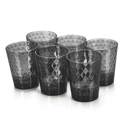 BPA-Free Plastic Tumblers 6 Pack (6x16oz) | Reusable Dishwasher Safe | Stackable Shatterproof Cups | Plastic Drinkware & Drinking Tumblers for Restaurant, Home, Party - color: Gray, size: 6-Pack
