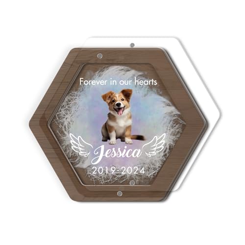 Personalized Wooden Pet Hair Keepsake Box, Custom Pet Hair Memorial Box, Dog Fur Keepsake, Personalized Dog Portrait Gift, Engraved Loss of Pet Memorial Sympathy Gifts
