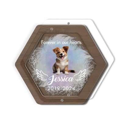 Personalized Wooden Pet Hair Keepsake Box, Custom Pet Hair Memorial Box, Dog Fur Keepsake, Personalized Dog Portrait Gift, Engraved Loss of Pet Memorial Sympathy Gifts
