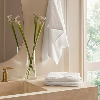 BOLL & BRANCH Turkish Waffle Hand Towel Set, White | Set of 2 - 100% Organic Turkish Cotton - Lightweight Breathable Absorbent Luxury Spa Waffle Hand Towels - color: White, style: Turkish Waffle