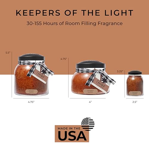 A Cheerful Giver - Whiskey Barrel - 34oz Papa Scented Candle Jar with Lid - Keepers of the Light - 155 Hours of Burn Time, Gift for Father's Day, Brown - size: 34 oz, style: Whiskey Barrel