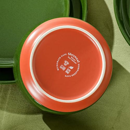 28 OZ Ceramic Cereal Bowls Set, 6 Inch, Set of 4, Elegant Green | Handcrafted, Dishwasher & Microwave Safe, Stoneware Deep Soup Bowls for Everyday Use - color: Green, size: Cereal Bowls Set (4PCS)